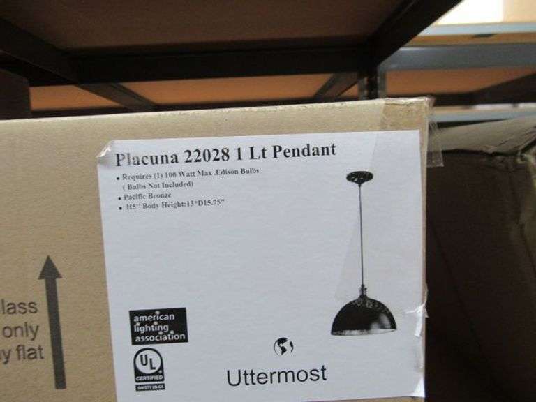 LOT, (3) ASSORTED UTTERMOST ITEMS - (1) 22028, (1) 22127 AND (1) 2-LIGHT SCONCE