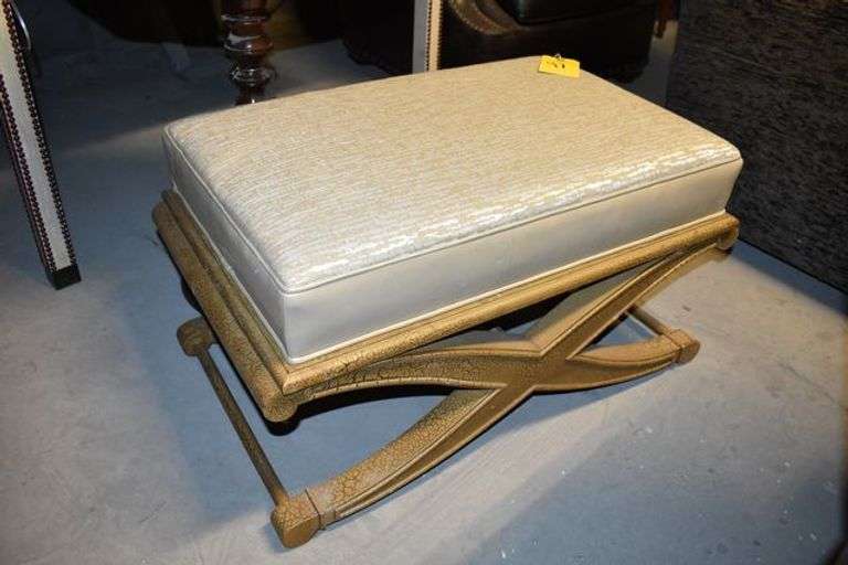 OTTOMAN WITH PADDED TOP - APPROX. 31" X 20"X 17"