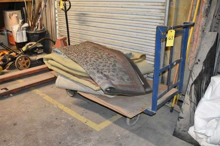 PLATFORM SHOP CART WITH CONTENTS AS SHOWN