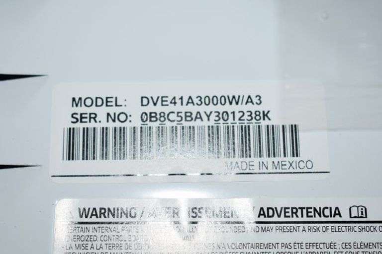 SAMSUNG ELECTRIC DRYER MDL DVE341A3000W/A3 WHITE 120/240-V