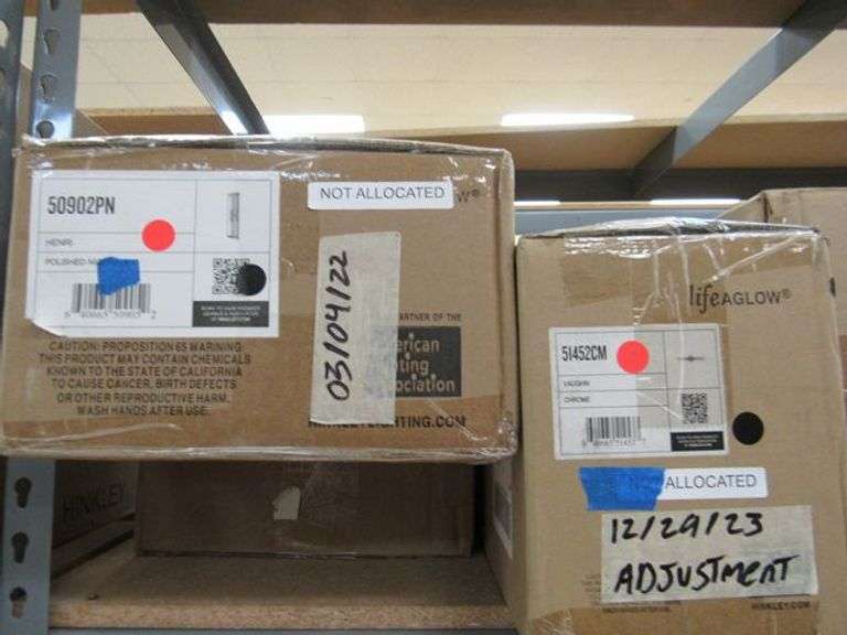 LOT OF APPROX. (10) BOXES OF ASSORTED LIGHTING PRODUCTS, WALL SCONCES & GLASS PCS