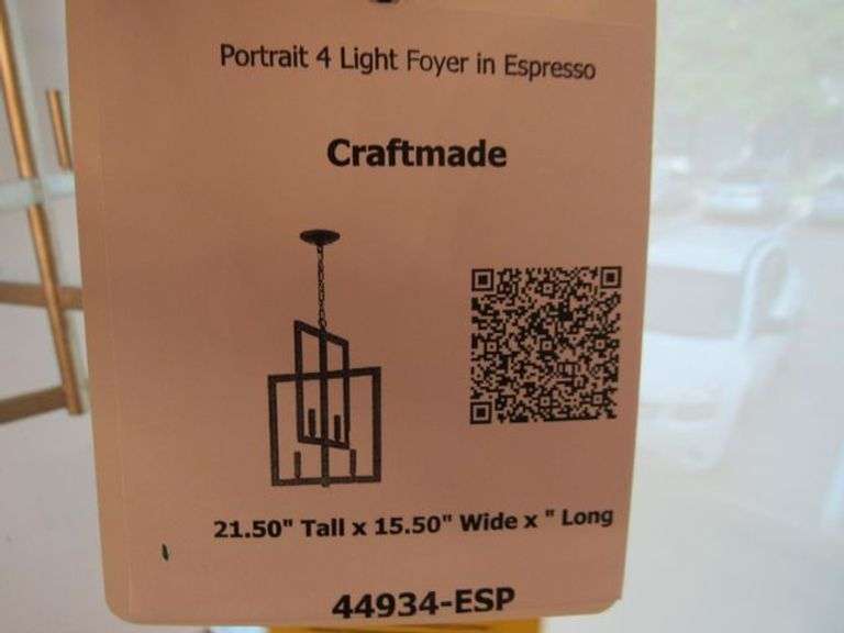 CHANDELIER OR PENDANT AS SHOWN * REFER TO PHOTOS * BUYER RESPONSIBLE FOR REMOVAL - BRING TOOLS AND LADDER AS ITEMS ARE CEILING MOUNTED 12'-14' CEILING HEIGHT*