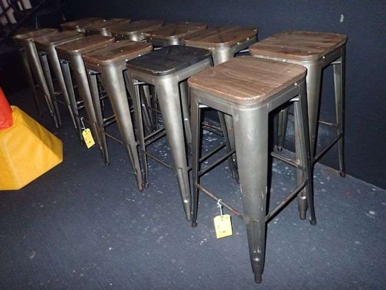 Metal Stacking Chair w/ Wood Top **sold 12X the money**