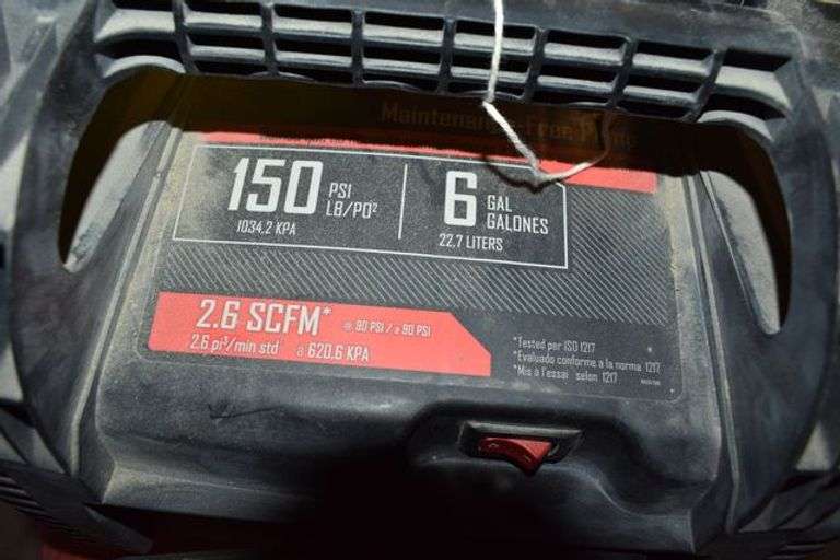 CRAFTSMAN AIR COMPRESSOR AND AIR HOSE 150-PSI 6-GAL 110-V