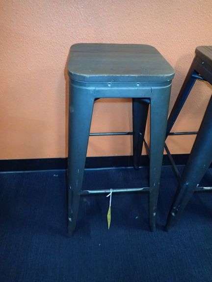 Metal Stacking Chair w/ Wood Top **sold 6X the money**