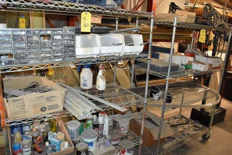 (2) WIRE SHELVES SOLD WITH CONTENTS AS SHOWN
