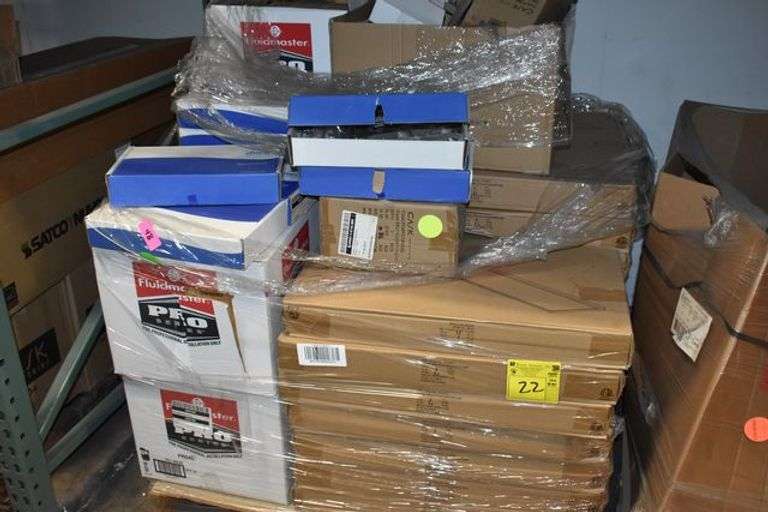 MIXED PALLET INCLUDING FLUID MASTER FILL VALVES, TOWEL RINGS AND MORE AS SHOWN