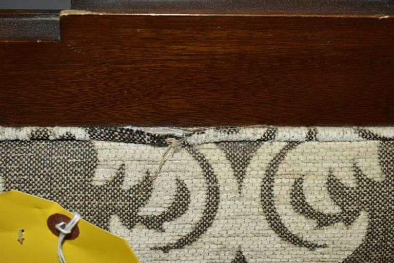 (2) UPHOLSTERED ARM CHAIRS WITH WOOD FRAME