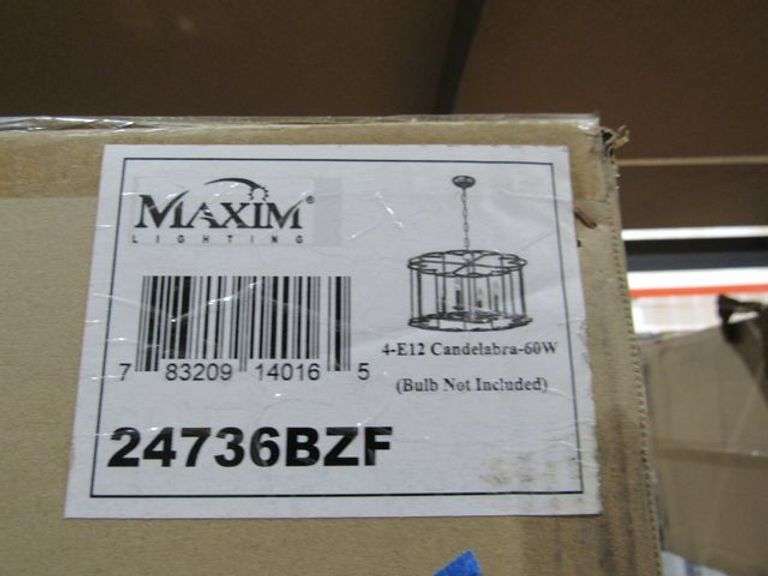 LOT, (1) MAIN STREET QUORUM 10-LIGHT LINEAR BLACK CHANDELIER #654-10-69 & (1) MAXIM CHANDELIER #24736BZF