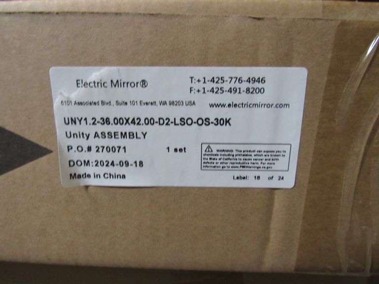 ELECTRIC MIRRORS, UNY 1.2-36.00X42.00-D2-LSO-OS-30K, (sold 2x the money)