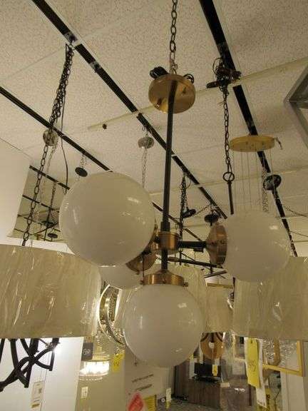 CHANDELIER OR PENDANT AS SHOWN * REFER TO PHOTOS * BUYER RESPONSIBLE FOR REMOVAL - BRING TOOLS AND LADDER AS ITEMS ARE CEILING MOUNTED 12'-14' CEILING HEIGHT*