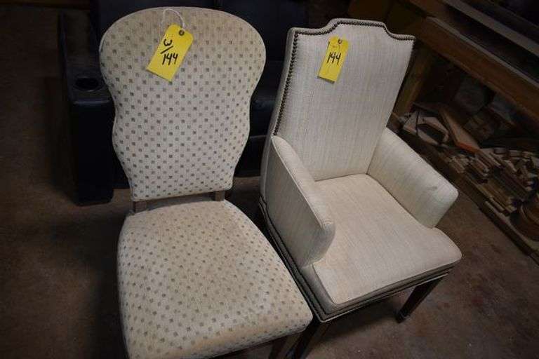 (2) ASSORTED UPHOLSTERED CHAIRS AS SHOWN