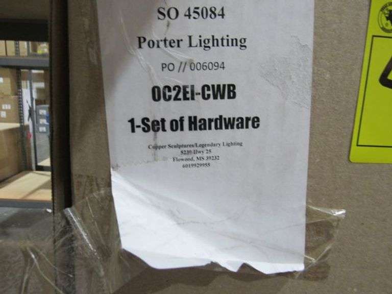 LOT, (1) HINKLEY FULTON BRONZE LIGHT PENDANT #3336BZ & (1) BOX COPPER (1) SET OF HARDWARE #OC2EI-CWB
