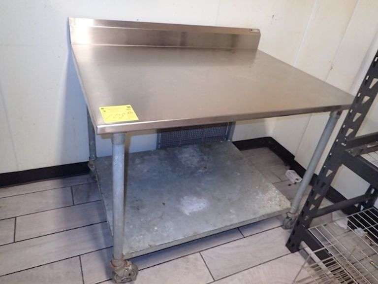 John Boos Rolling Stainless Steel NSF Prep Table