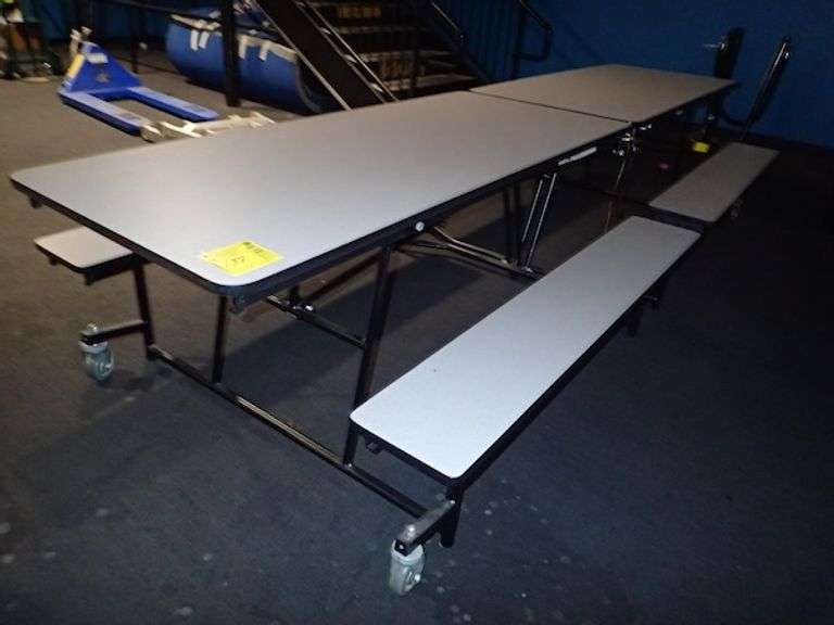Mobile Bench Cafeteria Table 12'
