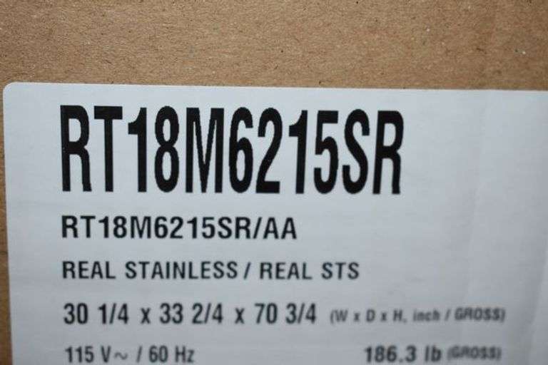 SAMSUNG FRIDGE RT18M6215SR/AA 30-1/4 X  33-2/4 X 70-3/4 18-CF TOP REAL STAINLESS