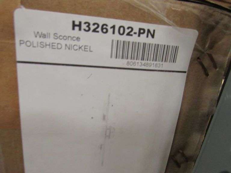 LOT OF APPROX. (13) BOXES OF HUDSON VALLEY PRODUCTS, (1) CHANDELIER #GLS-H6427041, (2) WALL SCONCES #H161101-AGB, (1) WALL SCONCE #H326102-PN, PENDANTS #H111701-AGB, (2) WALL SCONCES #MDS101-PN, (2) WALL SCONCES #4842-PN & (2) PENDANTS #H4857015-PN