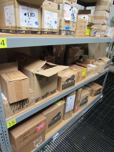 LOT OF APPROX. (28) BOXES SAVOY HOUSE, NUSC 8-4090-3-322 GLASS, 1-9060-6-95 GLASS, G123 GLASS SAVOY CRYSTAL PARTS, 7-702-1-109 GLASS, 1917626050 GLASS, 9-104-1-SN GLASS, 8-1080-4-SN VANITY, 1-860-4-BK GLASS