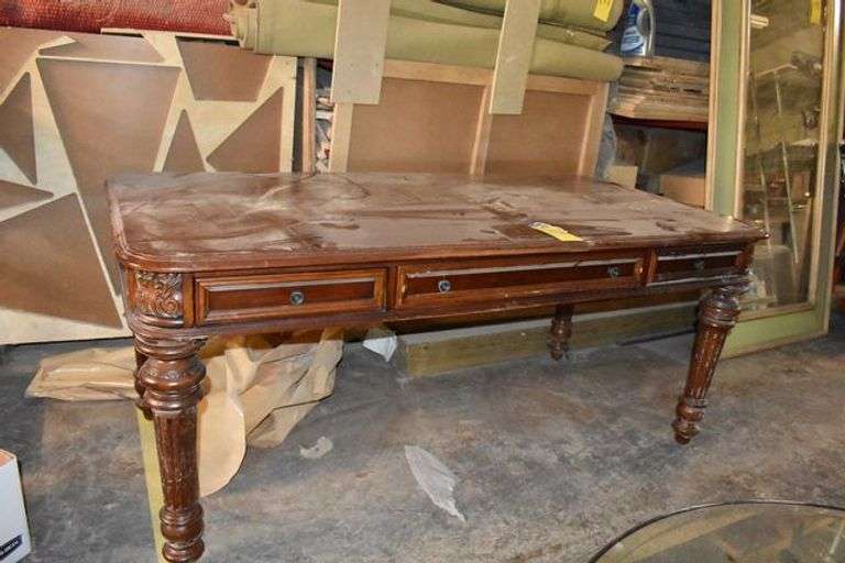 WOOD DESK WITH 3-DRAWERS - APPROX. 72" X 36" X 30"