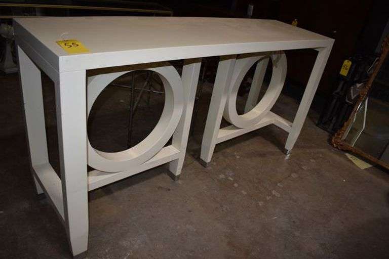 VENEER CONSOLE TABLE - APPROX. 70" X 20" X 36"