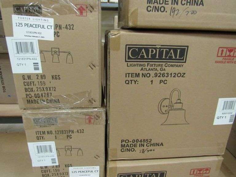 LOT OF APPROX. (3) CAPITAL 4-LIGHT SCONCES #128541CH-449, (2) 3-LIGHT SCONCES #128531BN-449, (3) 3-LIGHT SCONCES #121831PN-432 & (3) WALL MOUNT LIGHTS #92631202