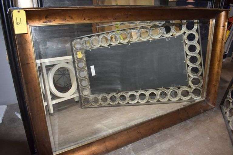 FRAMED BEVELED MIRROR  AS SHOWN - APPROX. 84" X 48"