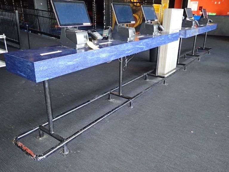 (EMPTY) Counter w/ Steel Foot Railings