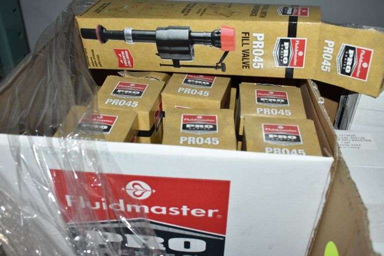 MIXED PALLET INCLUDING FLUID MASTER FILL VALVES, TOWEL RINGS AND MORE AS SHOWN