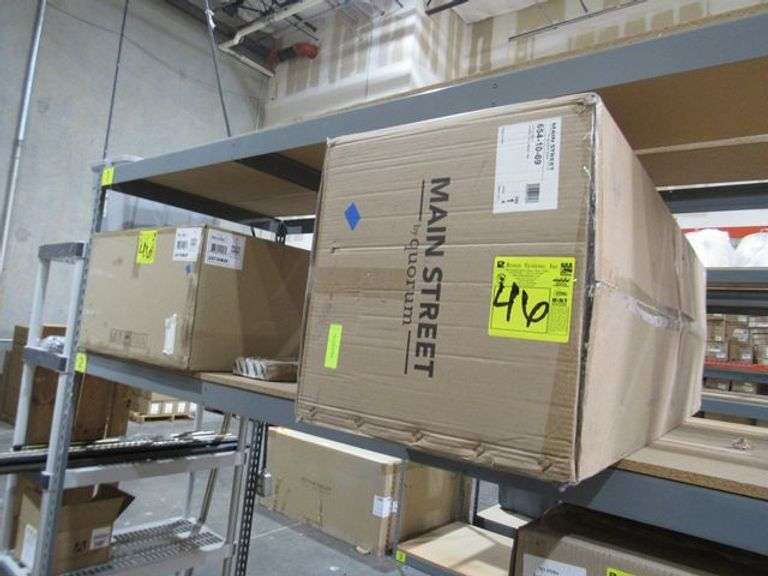 LOT, (1) MAIN STREET QUORUM 10-LIGHT LINEAR BLACK CHANDELIER #654-10-69 & (1) MAXIM CHANDELIER #24736BZF