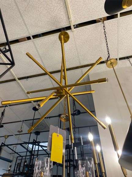 CHANDELIER OR PENDANT AS SHOWN * REFER TO PHOTOS * BUYER RESPONSIBLE FOR REMOVAL - BRING TOOLS AND LADDER AS ITEMS ARE CEILING MOUNTED 12'-14' CEILING HEIGHT*