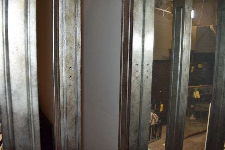 DISPLAY CABINET WITH LIGHTS, MIRRORED BACK *NO SHELVES* - APPROX. 48" X 20" X 84"