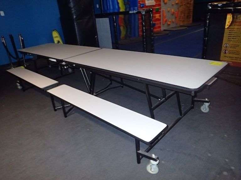 Mobile Bench Cafeteria Table 12'