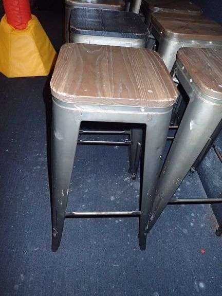 Metal Stacking Chair w/ Wood Top **sold 12X the money**