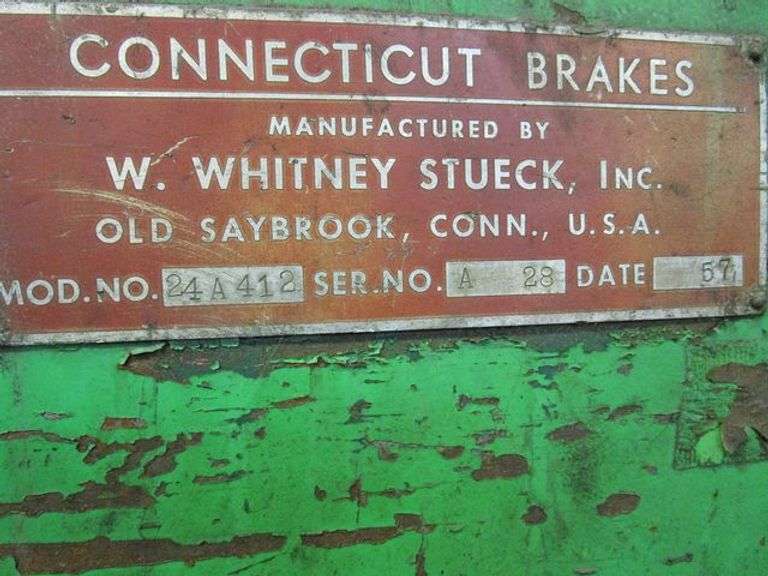 CONNECTICUT PRESS BRAKE MDL. 24A412, S/N A28, 4' LENGTH, 16 GA, 230V, 3-PHASE