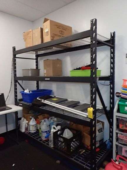 Metal NSF Racking w/ Wire Decking Shelves 6'4" X 2' X 6'6" w/ Contents