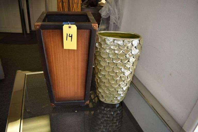 (2) ASSORTED DECORATIVE FLOOR VASES