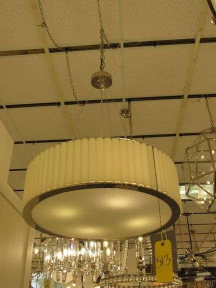 CHANDELIER OR PENDANT AS SHOWN * REFER TO PHOTOS * BUYER RESPONSIBLE FOR REMOVAL - BRING TOOLS AND LADDER AS ITEMS ARE CEILING MOUNTED 12'-14' CEILING HEIGHT*