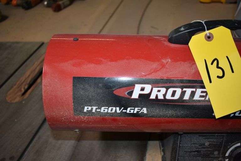 PROTEMP 60,000-BTU HEATER MDL PT-60V-GFA WITH PROPANE TANK