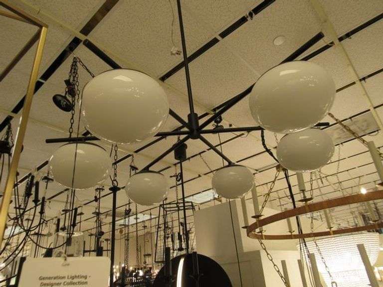 CHANDELIER OR PENDANT AS SHOWN * REFER TO PHOTOS * BUYER RESPONSIBLE FOR REMOVAL - BRING TOOLS AND LADDER AS ITEMS ARE CEILING MOUNTED 12'-14' CEILING HEIGHT*