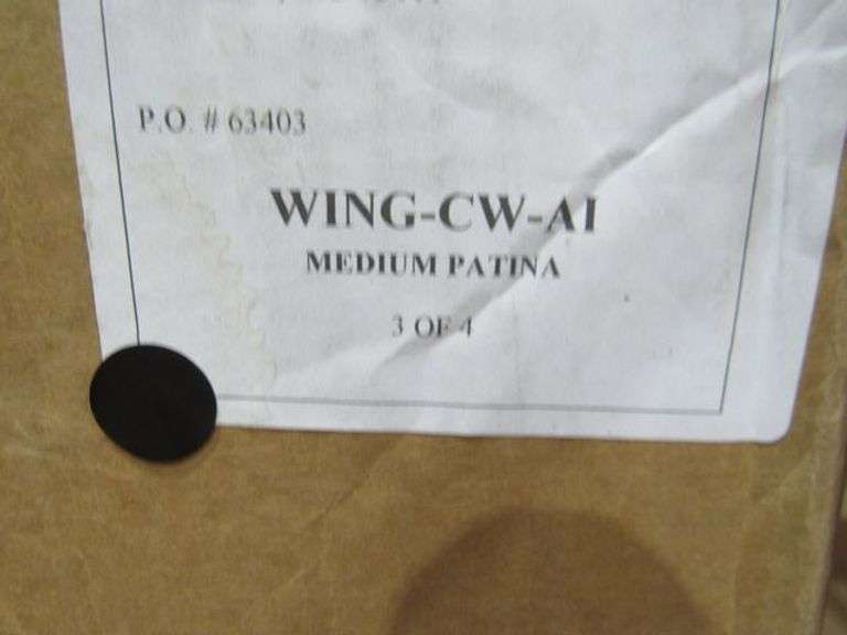 LOT, (1) ST. JAMES WING-CW-AI MEDIUM PATINA, (1) ST. JAMES TRIG-NG MATTE BLACK & (1) BOX OF HARDWARE