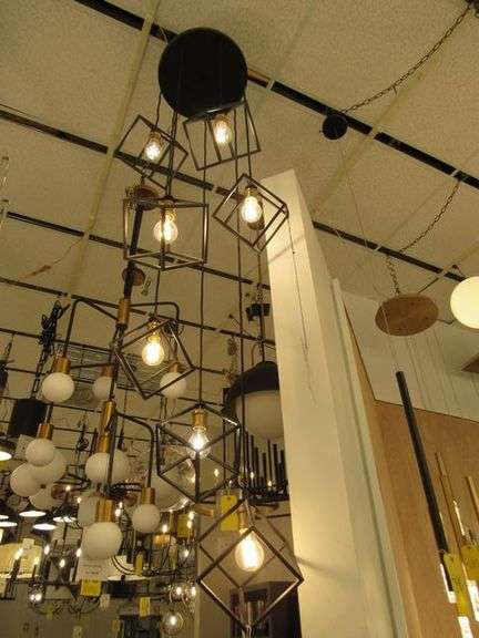 CHANDELIER OR PENDANT AS SHOWN * REFER TO PHOTOS * BUYER RESPONSIBLE FOR REMOVAL - BRING TOOLS AND LADDER AS ITEMS ARE CEILING MOUNTED 12'-14' CEILING HEIGHT*