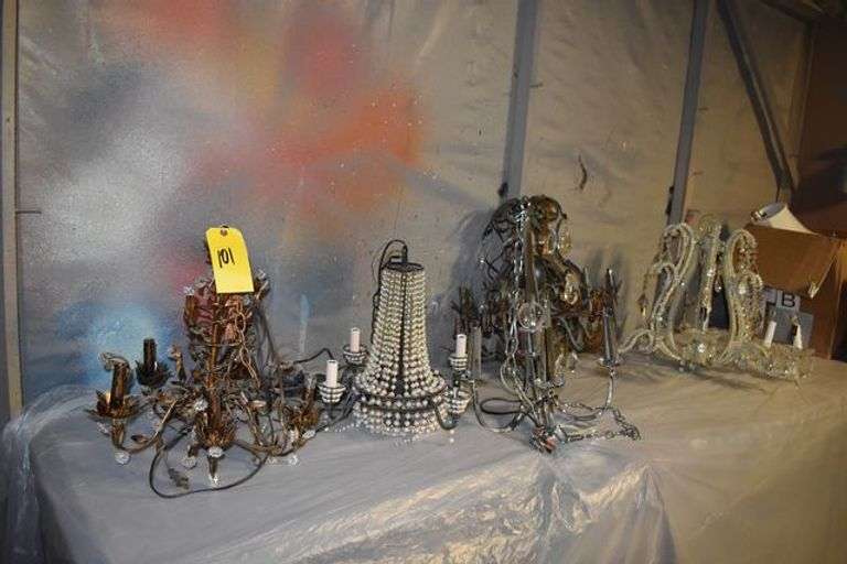 (5) ASSORTED CHANDELIERS *CONDITION UNKNOWN*