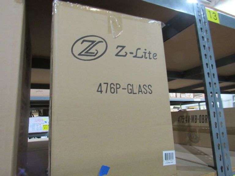 LOT OF (8) Z-LITE CEILING MOUNT LIGHTS, 341P12-RB, 340P12-MB, 476P GLASS