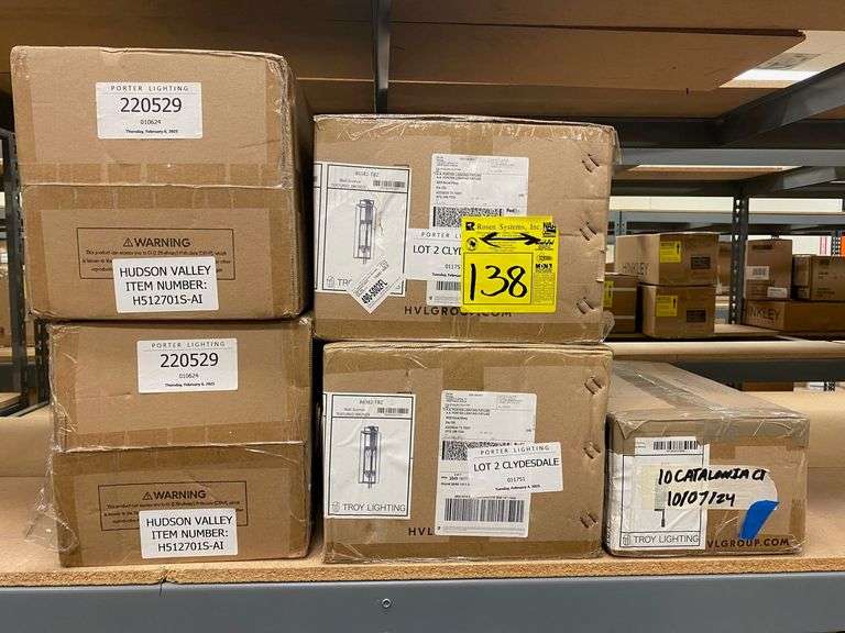 (6) BOXES, HUDSON VALLEY LIGHTING - 2B6328-TBZ, (2) 20529, (1) CT 10107124