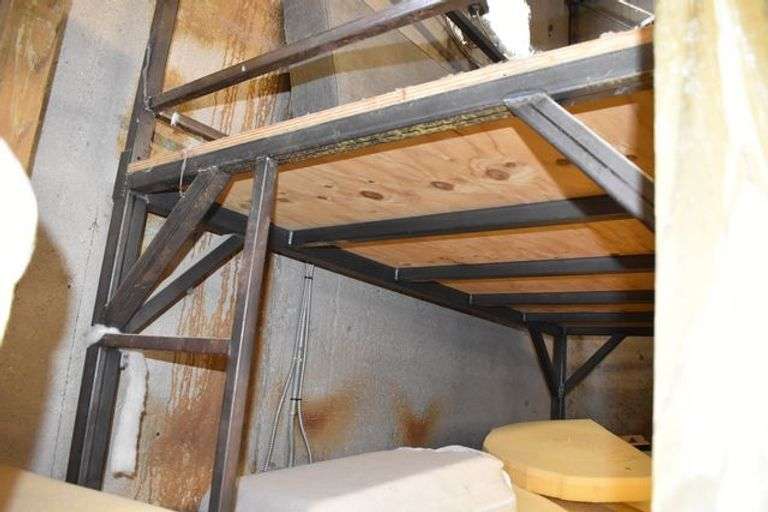 PORTABLE METAL SHELF WITH CONTENTS AS SHOWN - APPROX. 92" X 48" X 126"