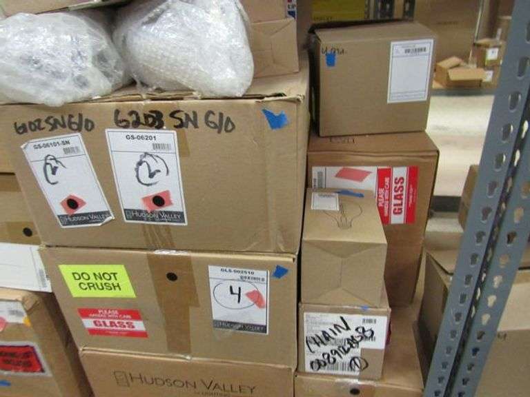 OT OF APPROX. (16) BOXES OF ASSORTED LIGHTING PRODUCTS, ASSORTED GLASS PCS, INSERTS & BULBS