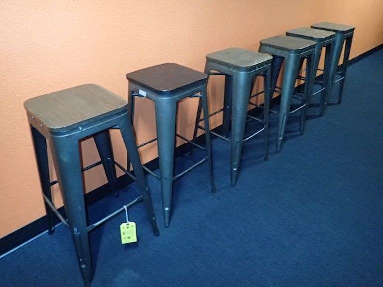 Metal Stacking Chair w/ Wood Top **sold 6X the money**