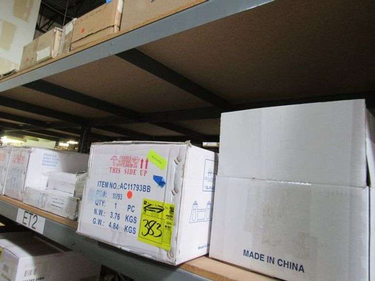 LOT OF APPROX. (8) BOXES, ART CRAFT LYNDON COLLECTION VANITY LIGHTS, SIENNA COLLECTION WALL MOUNTS, CRYSTAL W/CHROME PUN, TRUEISO COLLECTION VANITY LIGHTS, CLEAR GLOBE