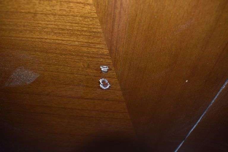 WOOD WARDROBE, 2-DOORS, 7-DRAWERS - APPROX. 39" X 25" X 59"  *DAMAGED*