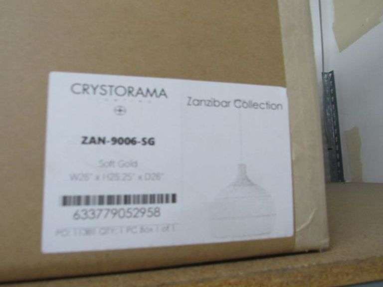 CRYSTORAMA AGED BRASS CHANDELIER #HAY-1409-AG